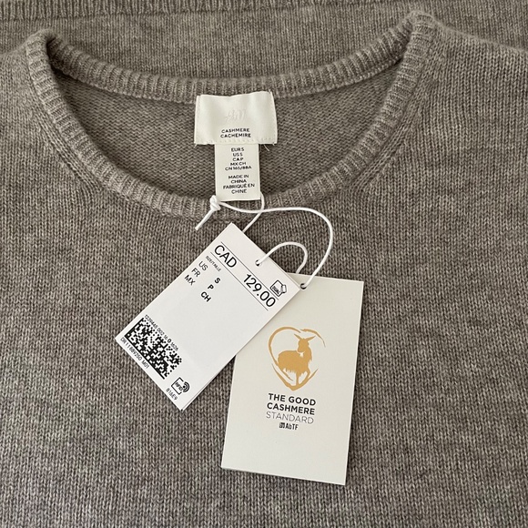 NWT Cashmere Short Sleeve Sweater by H&M Premium - Picture 2 of 5
